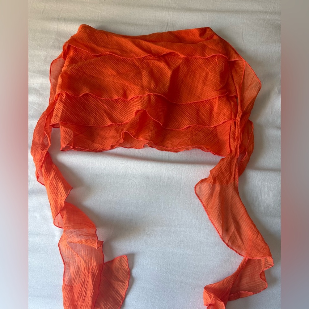 Peppermayo Orange Ruffled Mini Skirt